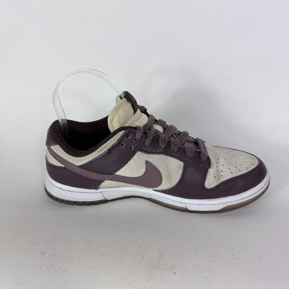 Nike Dunk Low Athletic Sneakers Women's 8.5 Plum Coconut Milk Suede Low Top - Picture 3 of 10
